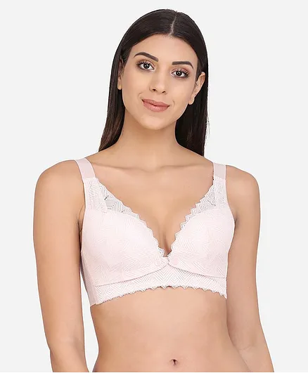 MAMMA PRESTO Full Coverage Seamless Micro Fabric Lightly Padded Breathable Maternity Bra - Peach