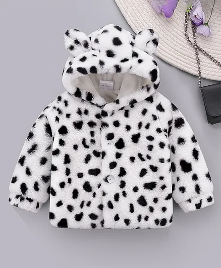 Kookie Full Sleeves Abstract Printed Hoodie - White