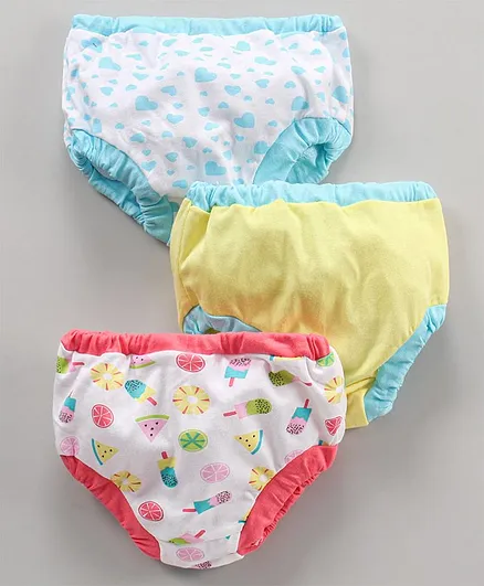 Ohms Cotton Bloomers Multi Print Pack of 3 - Multicolor
