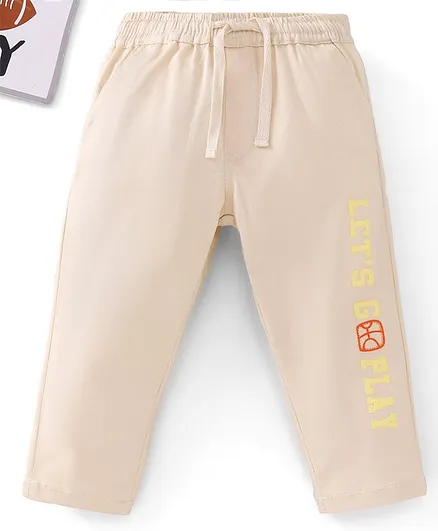 Babyoye Full Length Cotton Embroidered Trouser - Grey