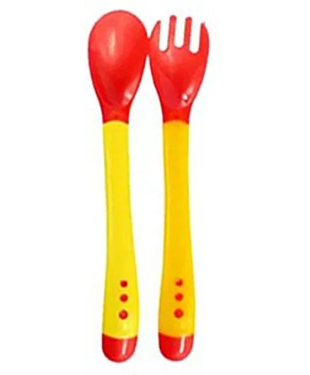SYGA Silicone Fork And Spoon Set - Yellow