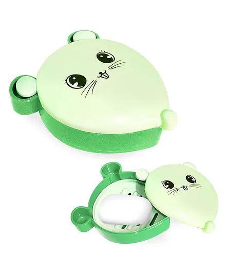 FunBlast Mouse Soap Box Holder with Cover - Green