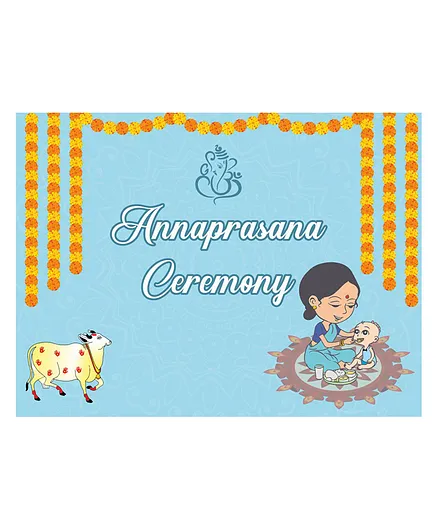 Untumble Annaprashana Theme Backdrop - Blue