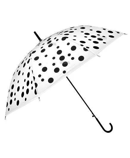 Fiddlerz Stylish & Cute Design Print Windproof Long Handled Lightweight Kids Umbrella- White