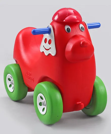 Little Fingers Horse Shaped Ride On - Green and Red