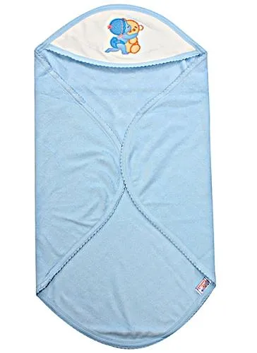 Tinycare Hooded Towel Super Baby Print - Blue