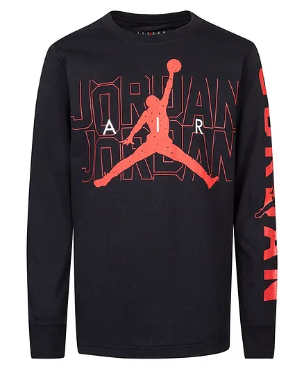 Jordan Full Sleeves Back Screen Tee - Black
