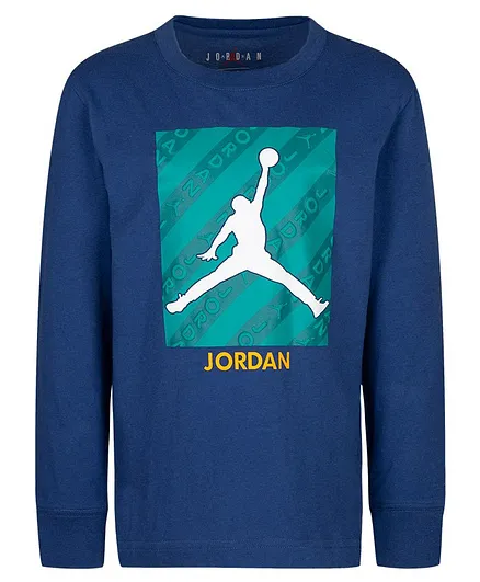Jordan Jm Box Tape Long Sleeve Tee - Blue