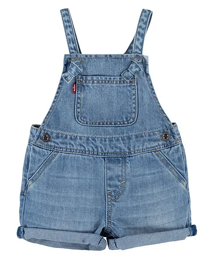 Levi's Knot Strap Detail Solid Dungaree With Front Pocket - Blue