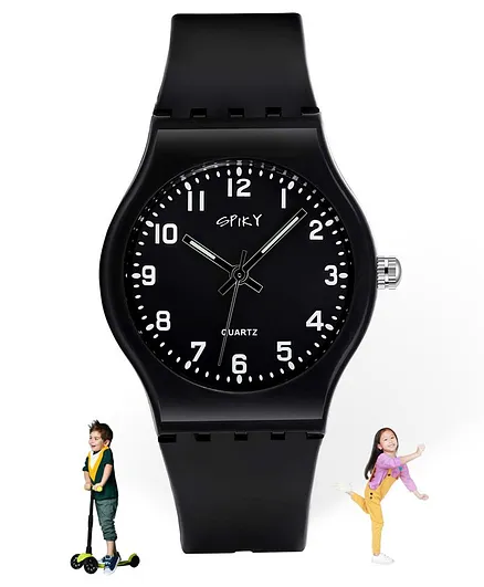 Spiky Round Analogue Watch - Black