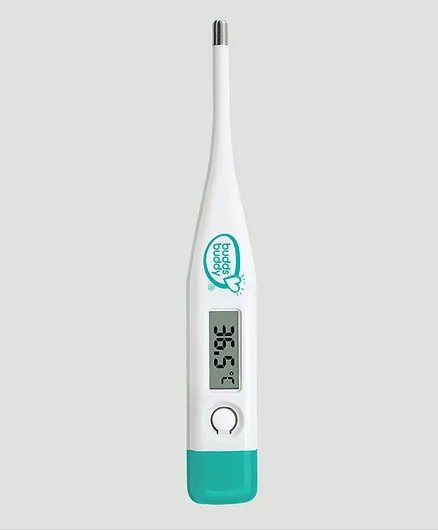 Buddsbuddy Flexible Tip and 100% Waterproof Rapid Digital Thermometer With One Touch Operation - White