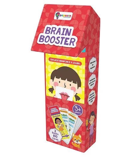 Popcorn Games and Puzzle Brain Booster Engage Reinforce and Learn 2 Decks - 100 Cards