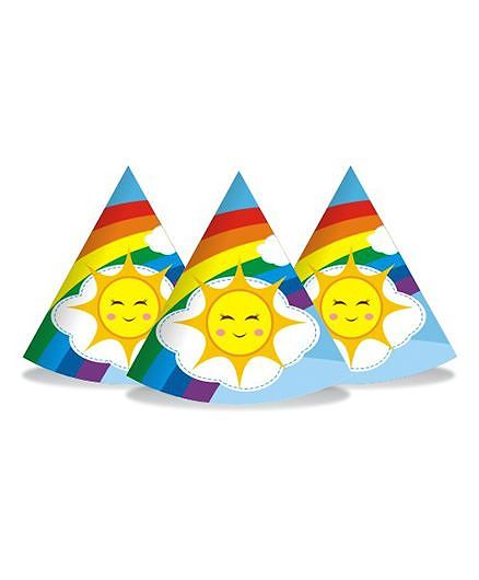 Prettyurparty Rainbow Hats Pack Of 10 - Multicolor