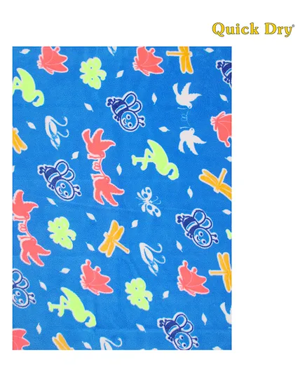 Quick Dry Baby Bed Protector Vibro Honeybee Print Medium - Blue