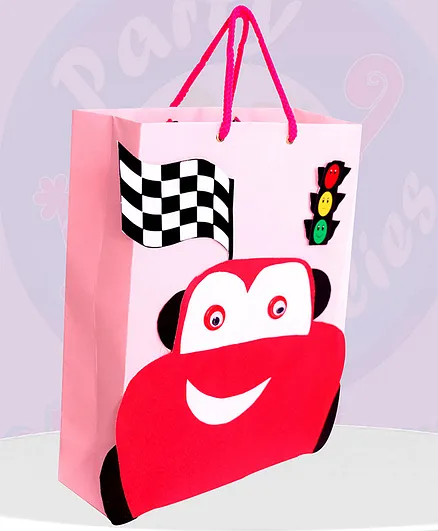 Shopperskart Car's Theme Return Gift Paper Bags Red - Pack Of 5