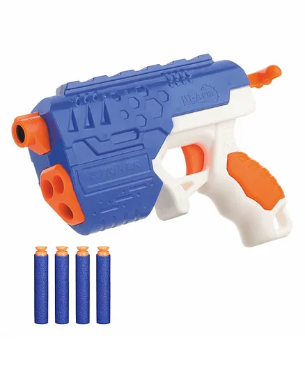 VWorld Plastic Sticker Gun Toy for Kids Hi-Arm Blaster Soft Bullet Gun With 10 Bullet Dart- Multicolour