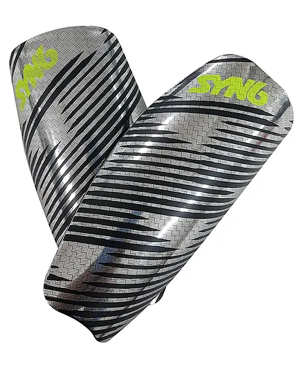 SYNCO Lazer Shin Guard Pro With Glossy Look Medium - Grey