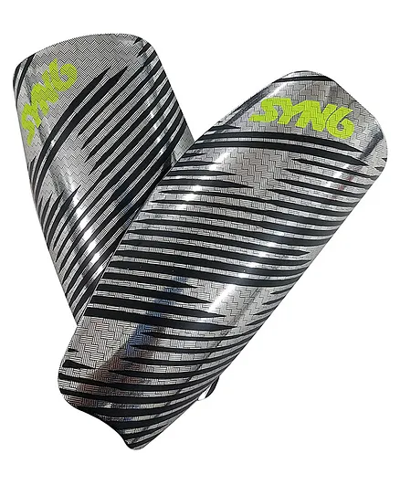 SYNCO Lazer Shin Guard Pro With Glossy Look Small - Grey