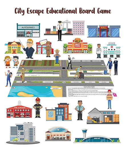 WISSEN City Escape Activity Board Game -(color may vary) - 50 Pieces