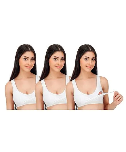 Fabme Nursing Sports Bra Pack of 3 - White