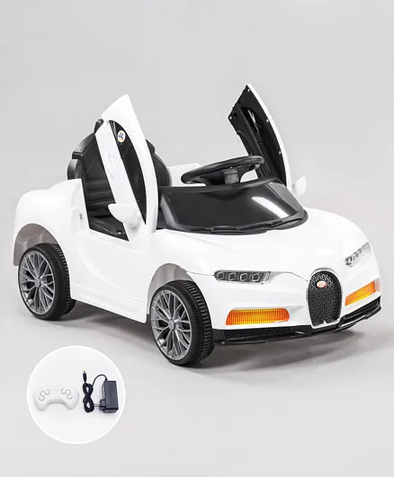 Battery Oprated Small Ride On Car with Scissor Doors Music & Light - White