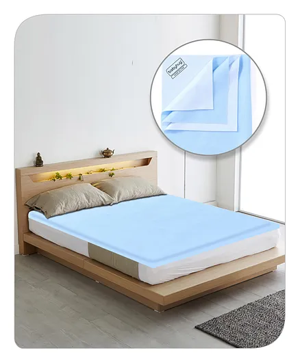 Babyhug Waterproof Bed Protector Sheet Double Bed Size - Sky Blue