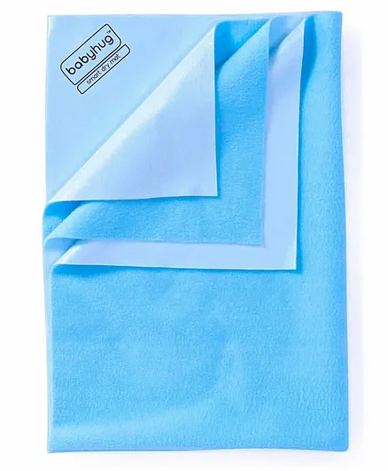 Babyhug Waterproof Bed Protector Sheet Double Bed Size - Light Blue