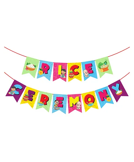 Zyozi Annaprasanam Banner,Rice Ceremony Banner, Multi Colour - Length 127 cm