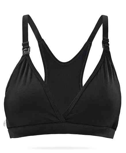 Bella Mama Eco Jiva Finish Solid Sleep Bra - Black