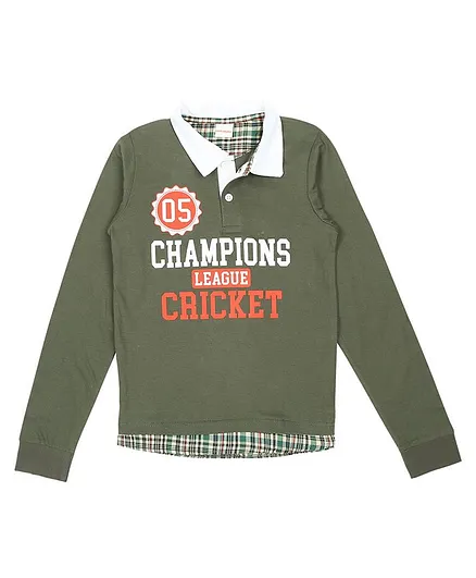 RAINE AND JAINE Full Sleeves Champions Printed Tee - Green