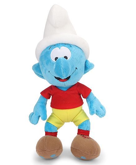 Smurfs Soft Toy Footballer Blue Red Yellow - 30 cm
