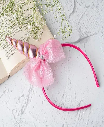 Jewelz Unicorn Bow Hair Band - Pink