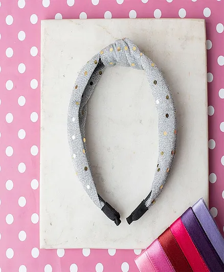 Jewelz Embellished Knotted Hair Band - Grey