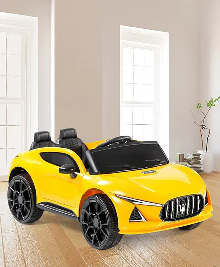 Babyhug Battery Operated Ride On Car With Music & Lights - Yellow