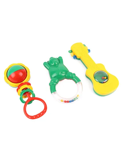 Mee Mee Rattles Pack of 3 - (Colour & Print May Vary)