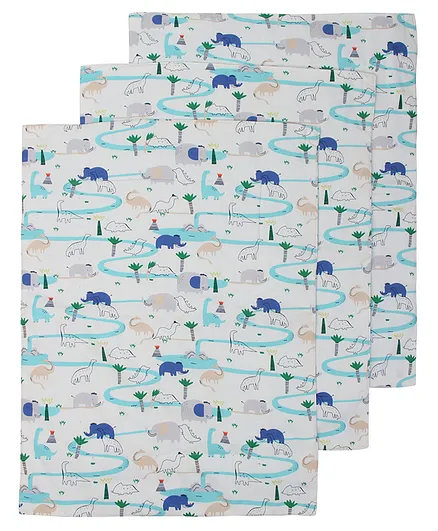 Enfance Nursery Multi Purpose Diaper Changing Mat Printed Set Of 4-white