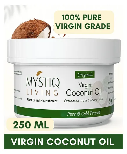 Mystiq Living Extra Virgin Coconut Oil Baby Massage Oil Baby Hair Oil Pure Coconut Oil for Baby and Kids- 250 ml
