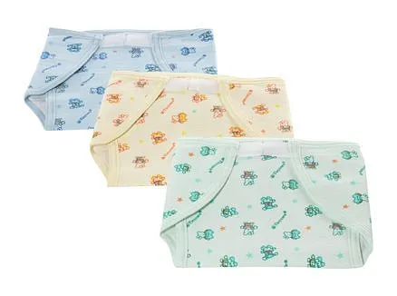 Tinycare Waterproof Nappy Large - Set Of 3 (Color May Vary)