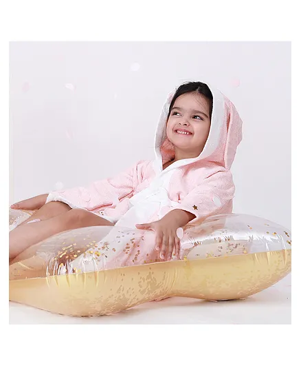 FancyFluff Bamboo Cotton Bunny Ear Bathrobe - Pink