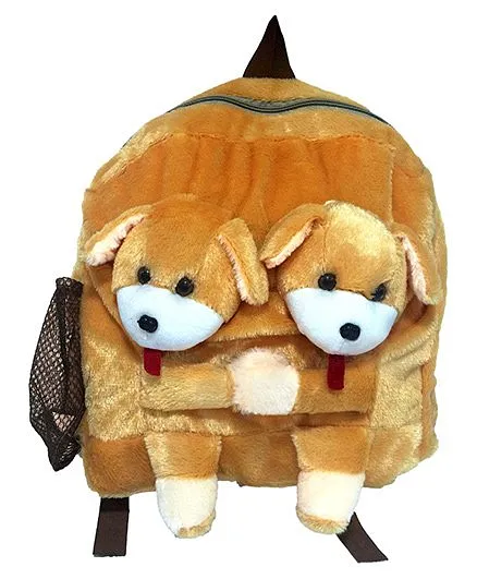Ultra Twins Puppy School Bag Brown - 14 Inches