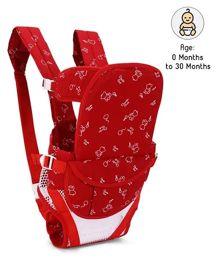 Printed 6 in 1 Baby Carrier - Red