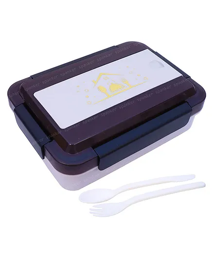 Spanker 4 Sections Box Thermal Stainless Steel Insulation Box Tableware Set Portable Tiffin Box 950 ml - Grey