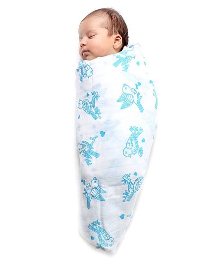 Kaarpas Premium Organic Cotton Muslin Large Swaddle Sparrow