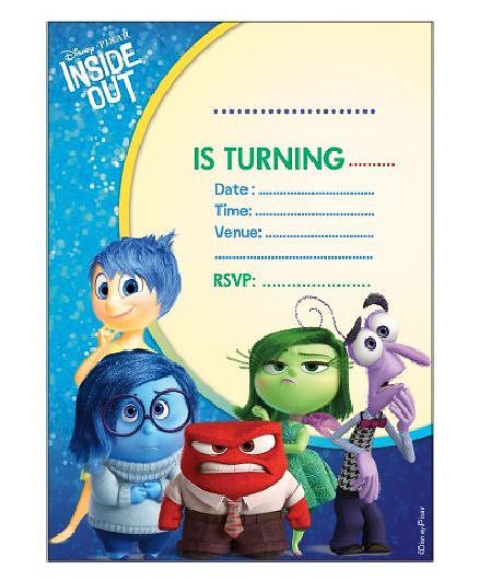 Disney Inside Out Invitations Pack of 10 - Multi Color