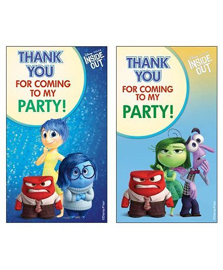 Disney Inside Out Thankyou Cards Pack of 10 - Multi Color