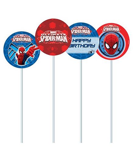 Marvel Spiderman Cupcake & Food Toppers Pack of 10 - Red Blue
