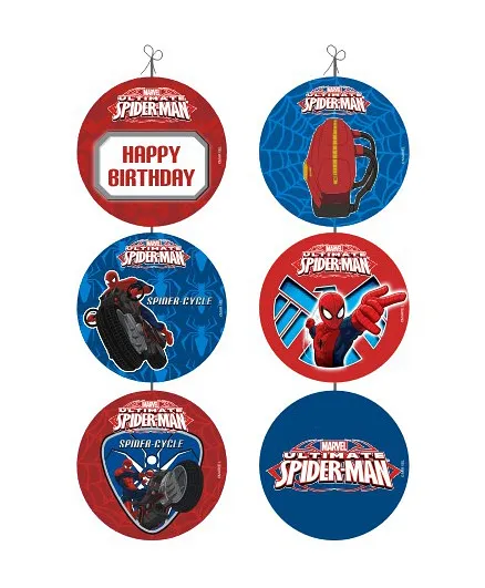 Marvel Spiderman Danglers Pack of 6 - Red Blue