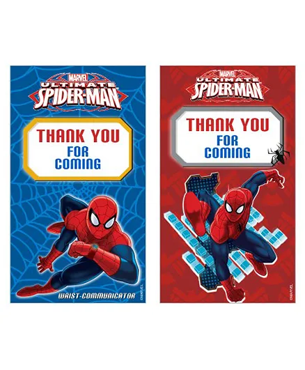 Marvel Spiderman Thankyou Cards Pack of 10 - Red Blue