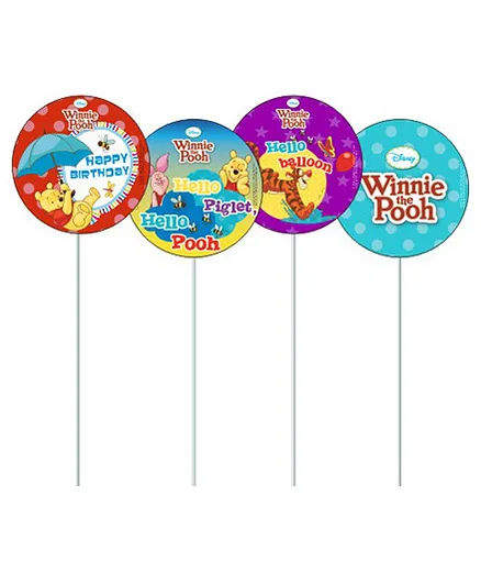 Disney Winnie the Pooh Cupcake & Food Toppers Pack of 10 - Multi Color