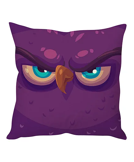 Stybuzz Bird Face Cartoon Cushion Cover - Purple